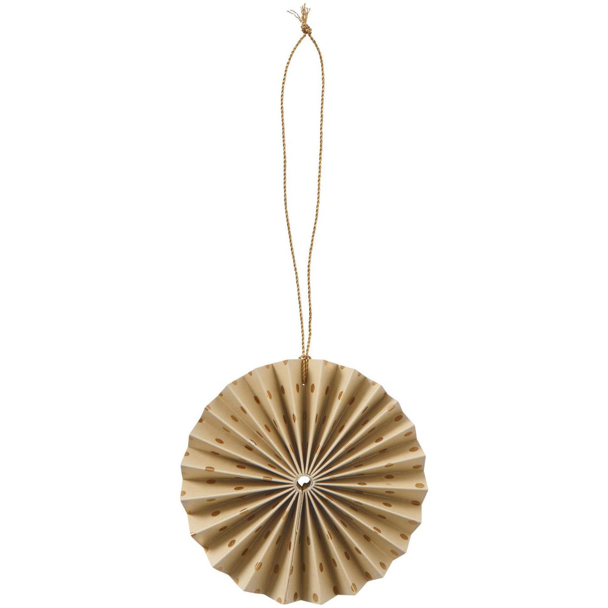 Beige gefaltete Papierrosette mit goldfarbenen Punkten von Ib Laursen