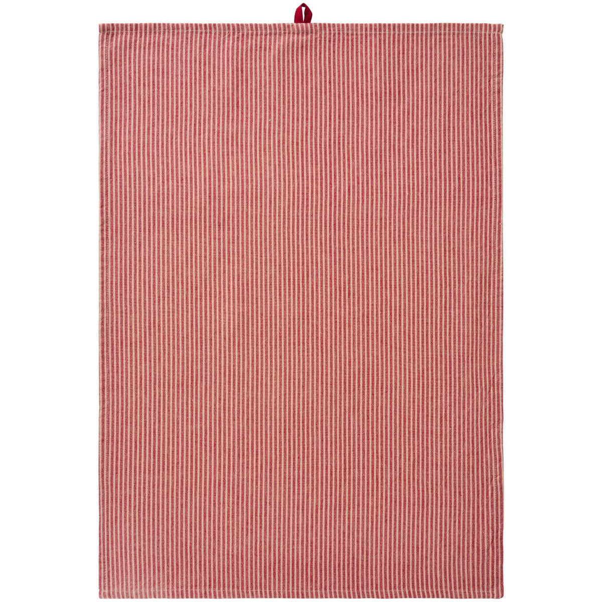 Geschirrtuch Daniella von Ib Laursen aus naturfarbener Baumwolle mit schmalen roten Streifen, 50 × 70 cm