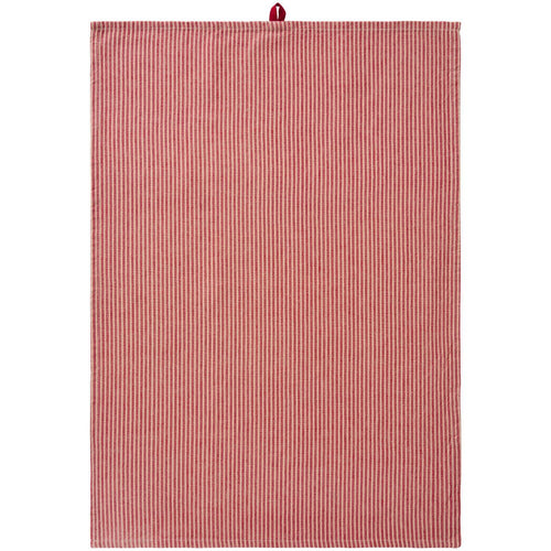 Geschirrtuch Daniella von Ib Laursen aus naturfarbener Baumwolle mit schmalen roten Streifen, 50 × 70 cm
