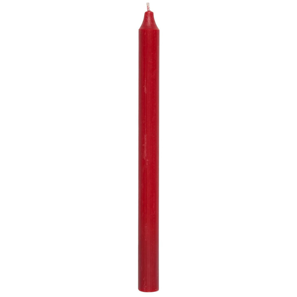 Rustikale Stabkerze von Ib Laursen in Rot, 29 cm hoch, Ø 2,2 cm