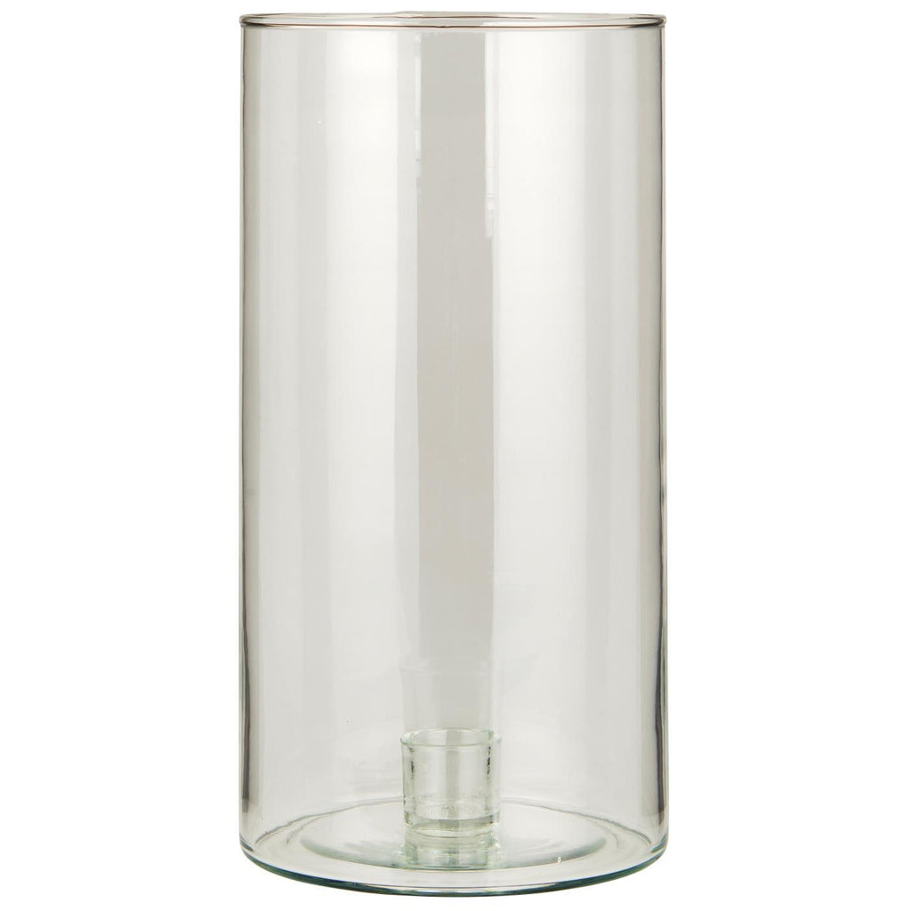 Hoher mundgeblasener Kerzenhalter aus Glas mit fester Tülle von Ib Laursen