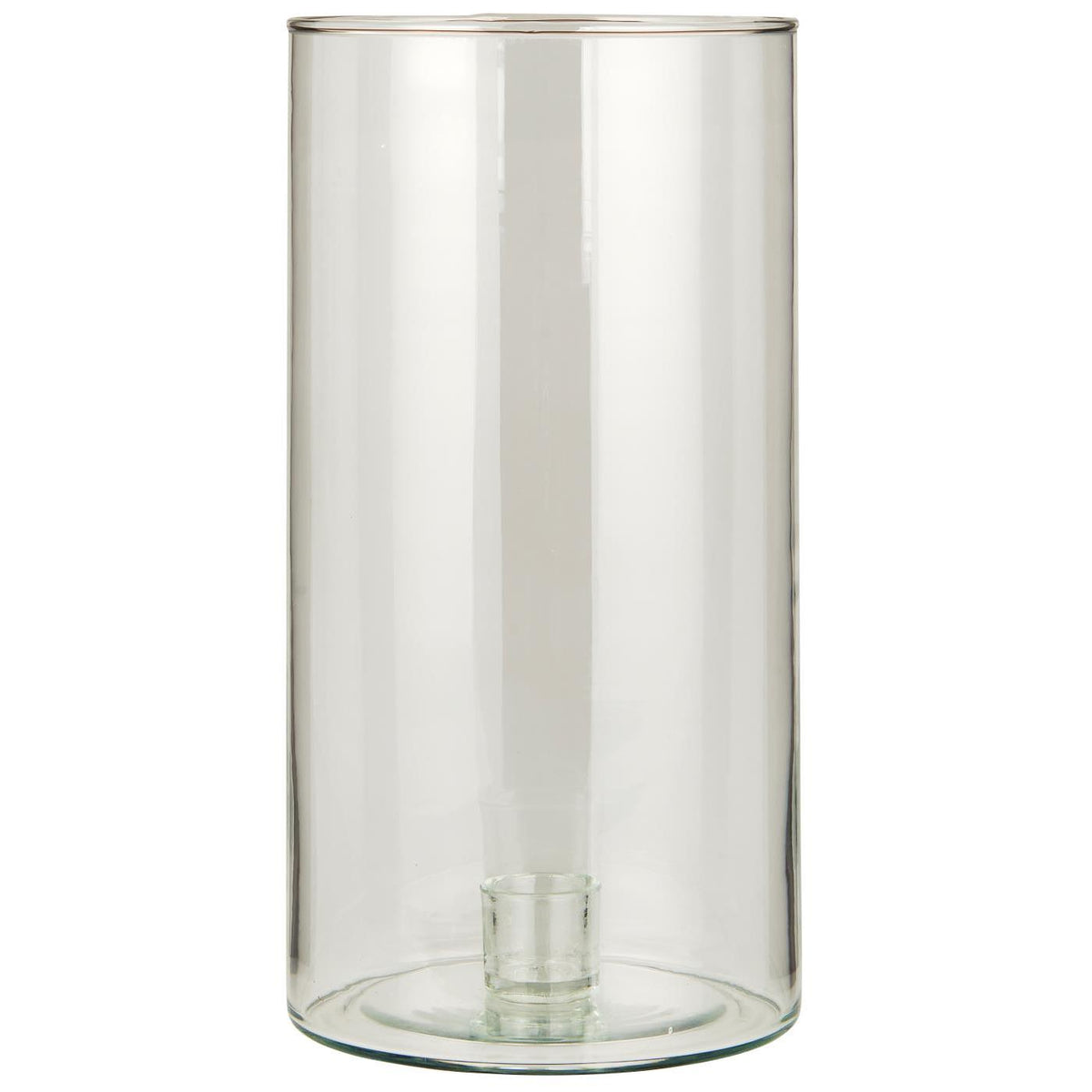 Hoher mundgeblasener Kerzenhalter aus Glas mit fester Tülle von Ib Laursen